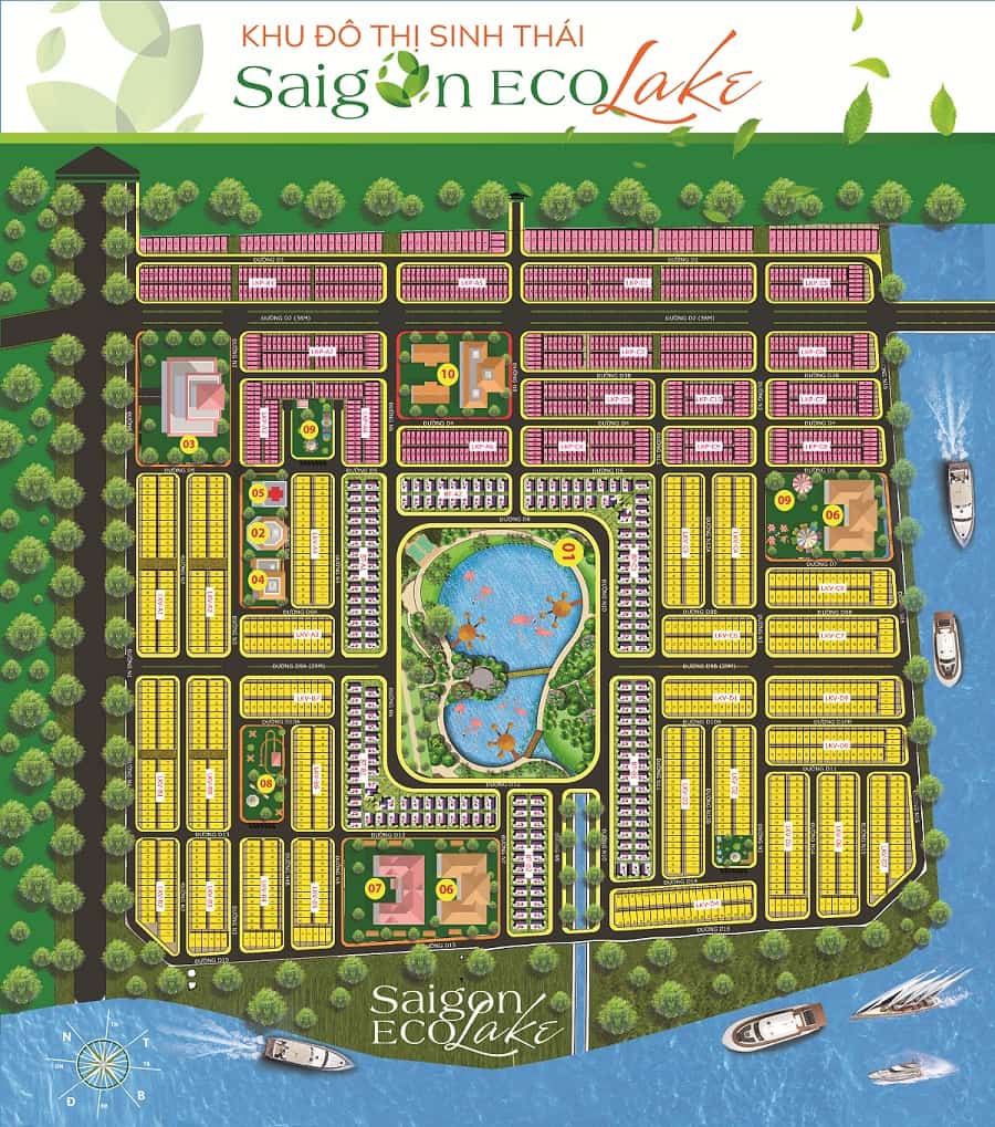 Bản đồ phân lô Saigon Eco Lake